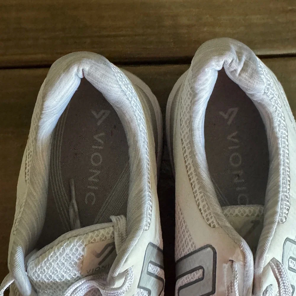 Vionic Satima Sneakers Women 10 White Silver Sporty 335SATIMA/9154 Walking Shoes